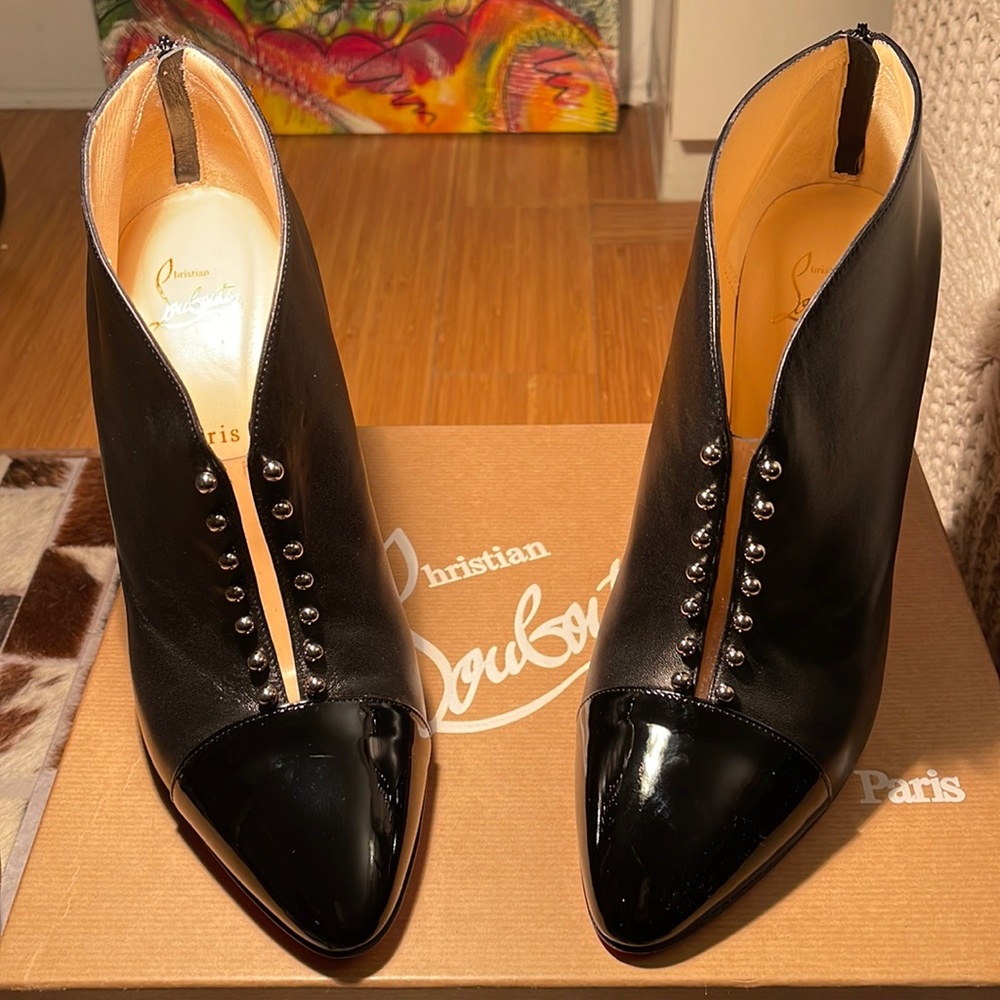 Louboutin size 41 PREDUBOOT 100 PAT/Nappa/PVC black - worn 1x!